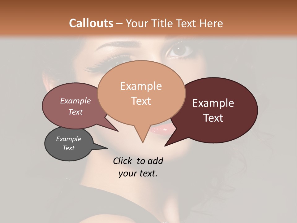 Woman Brunette False Eyelash PowerPoint Template