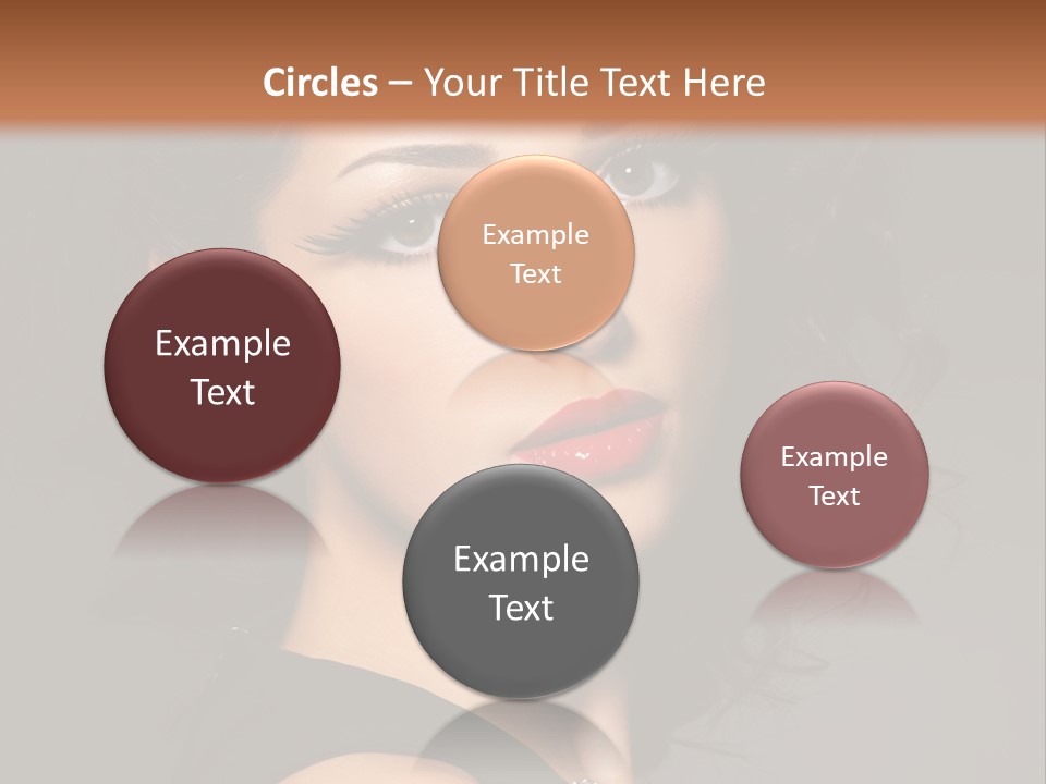 Woman Brunette False Eyelash PowerPoint Template
