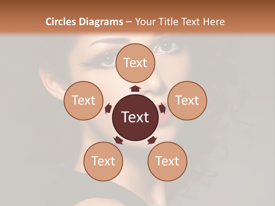Woman Brunette False Eyelash PowerPoint Template