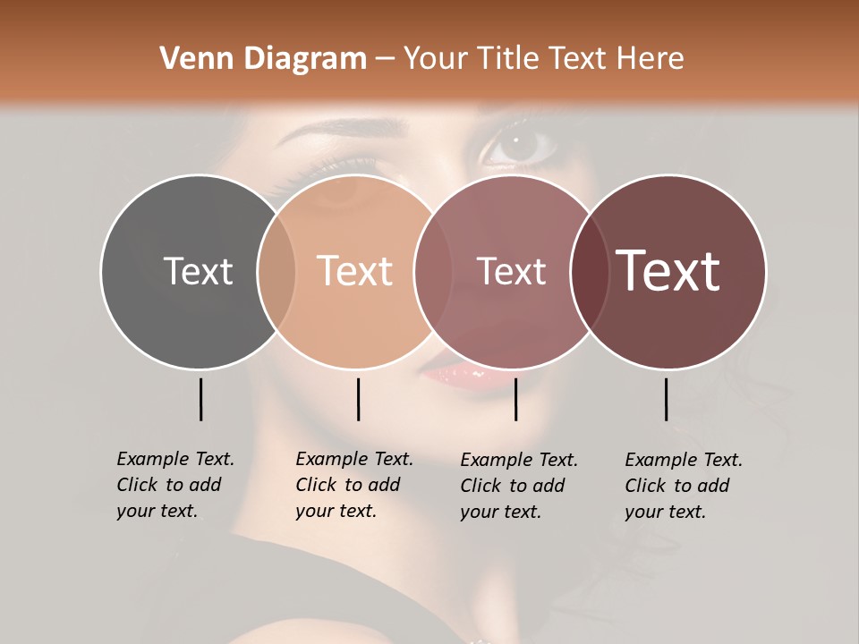 Woman Brunette False Eyelash PowerPoint Template