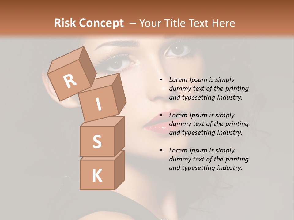 Woman Brunette False Eyelash PowerPoint Template