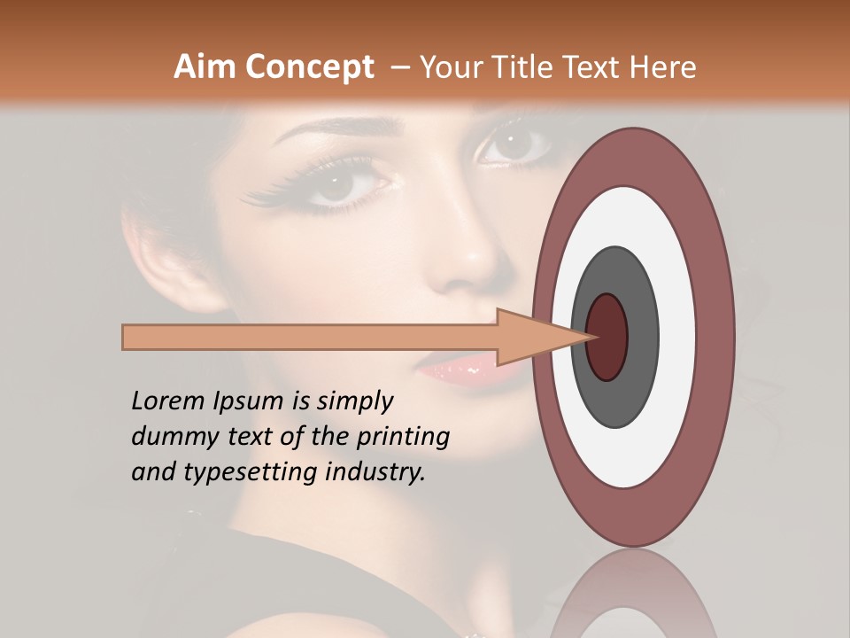 Woman Brunette False Eyelash PowerPoint Template