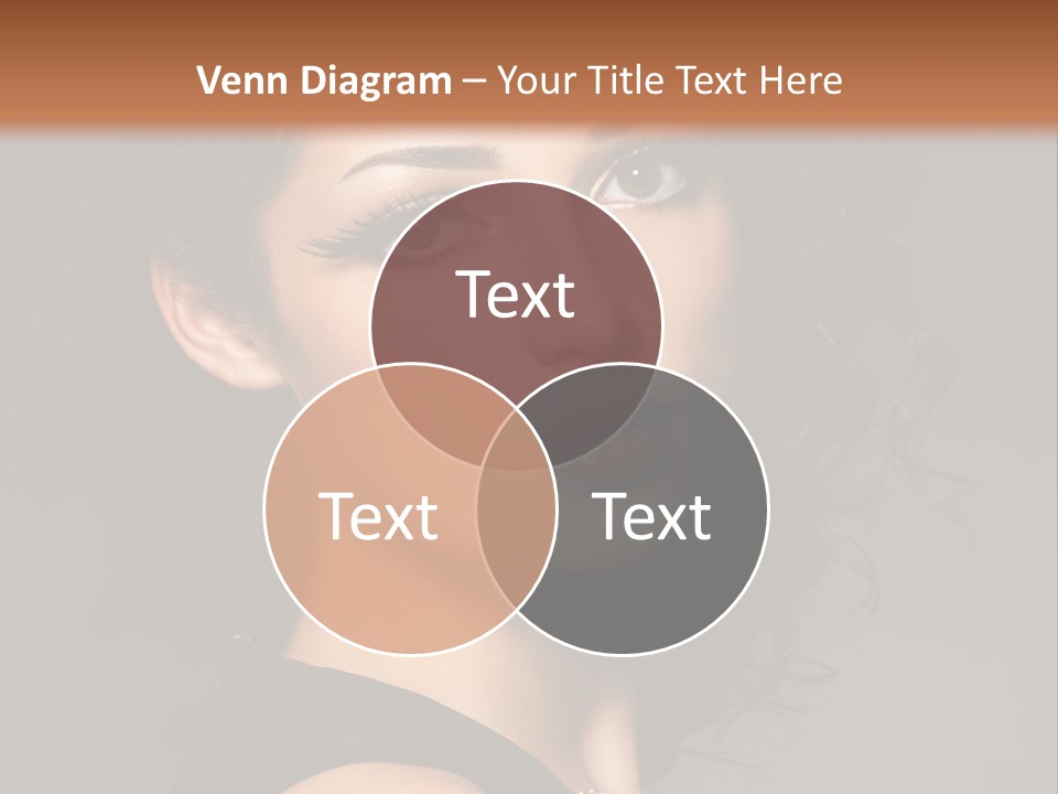 Woman Brunette False Eyelash PowerPoint Template