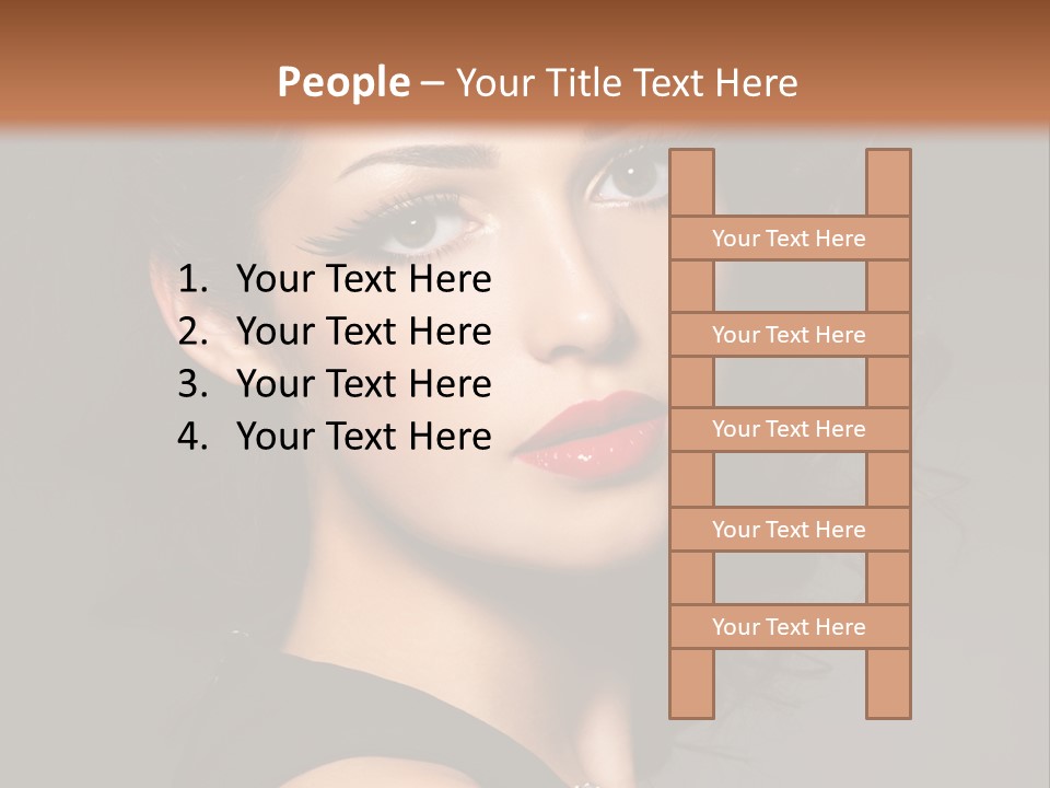 Woman Brunette False Eyelash PowerPoint Template