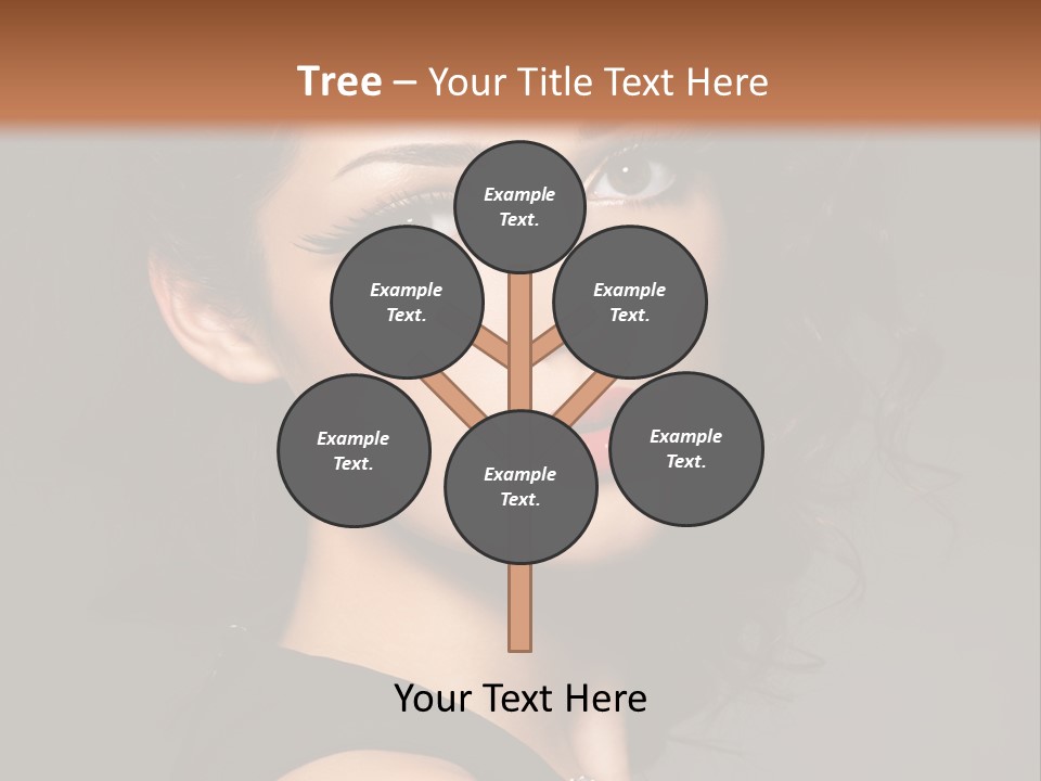 Woman Brunette False Eyelash PowerPoint Template