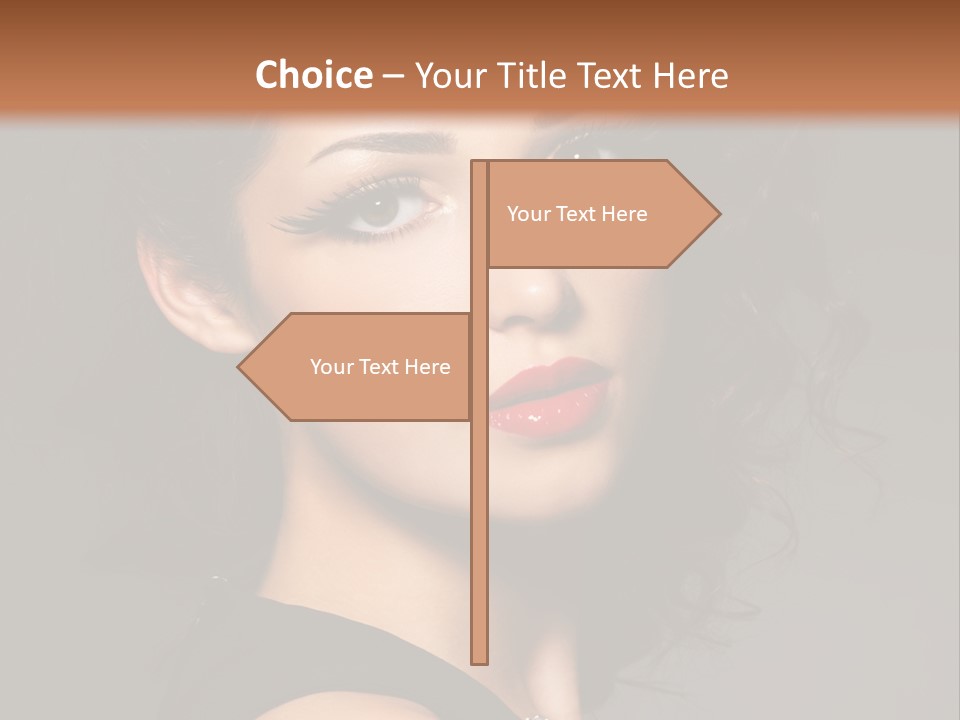 Woman Brunette False Eyelash PowerPoint Template