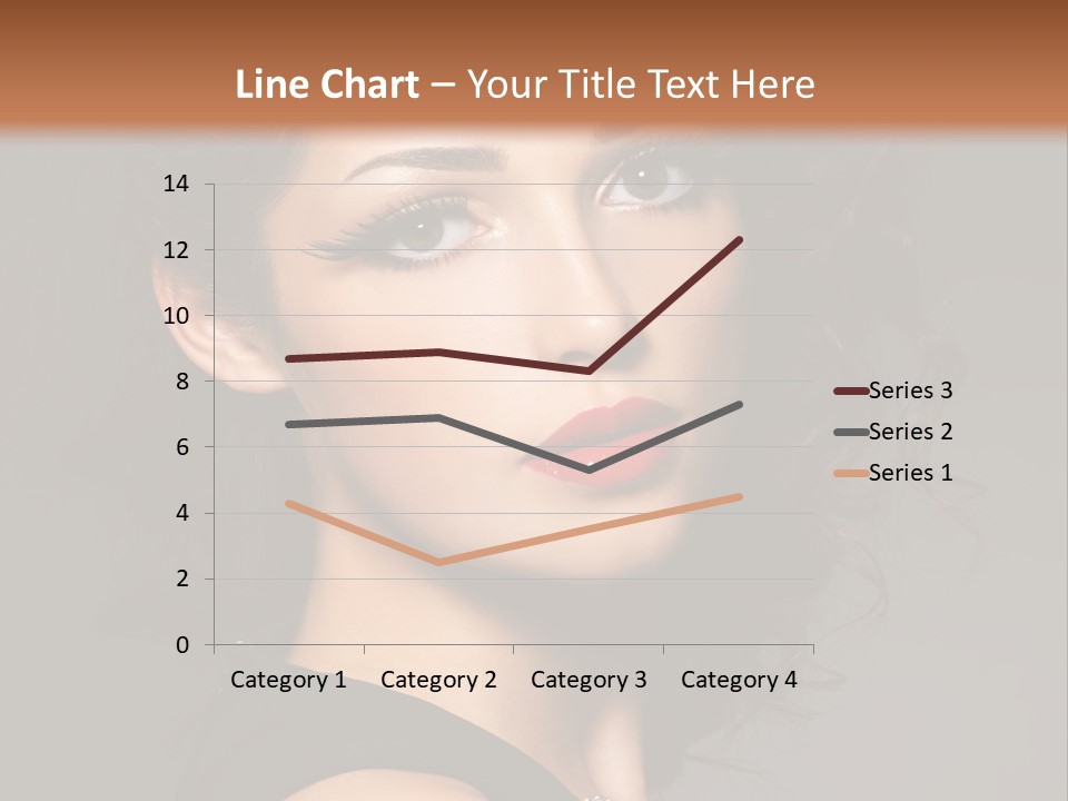 Woman Brunette False Eyelash PowerPoint Template