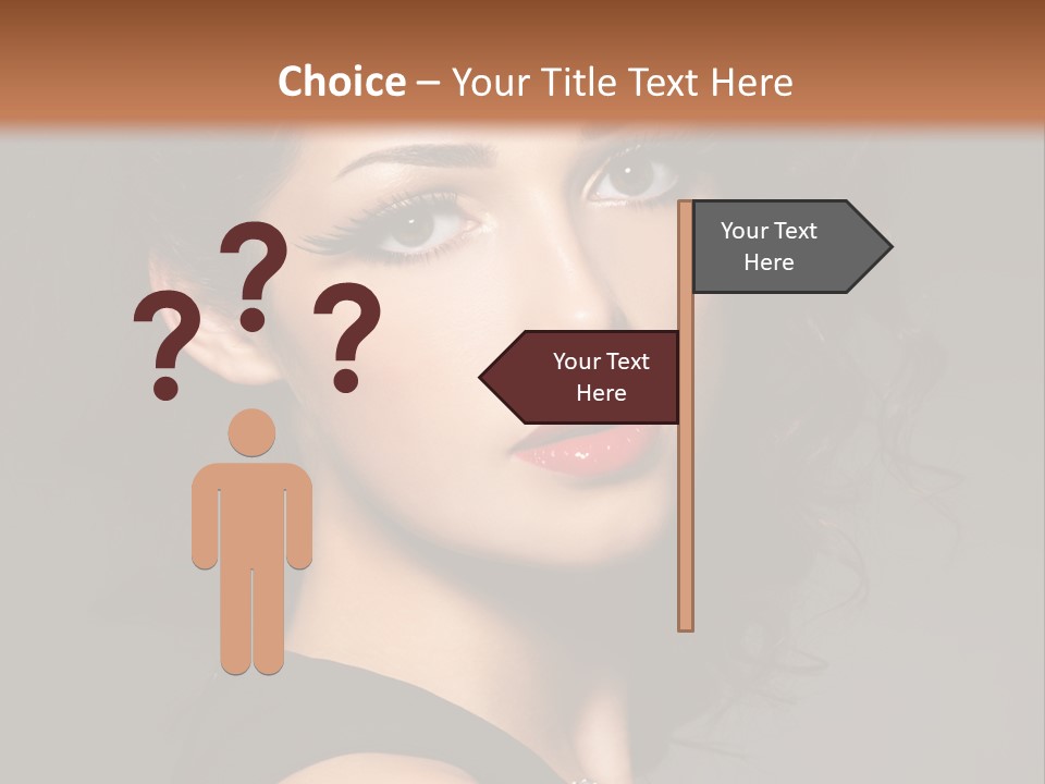 Woman Brunette False Eyelash PowerPoint Template