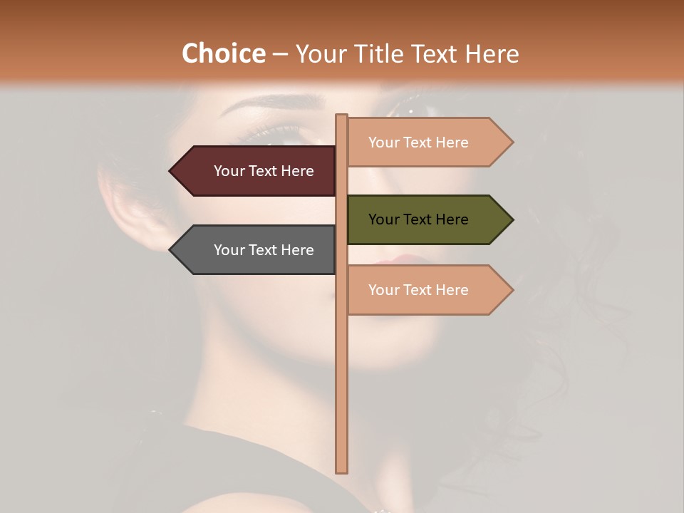 Woman Brunette False Eyelash PowerPoint Template