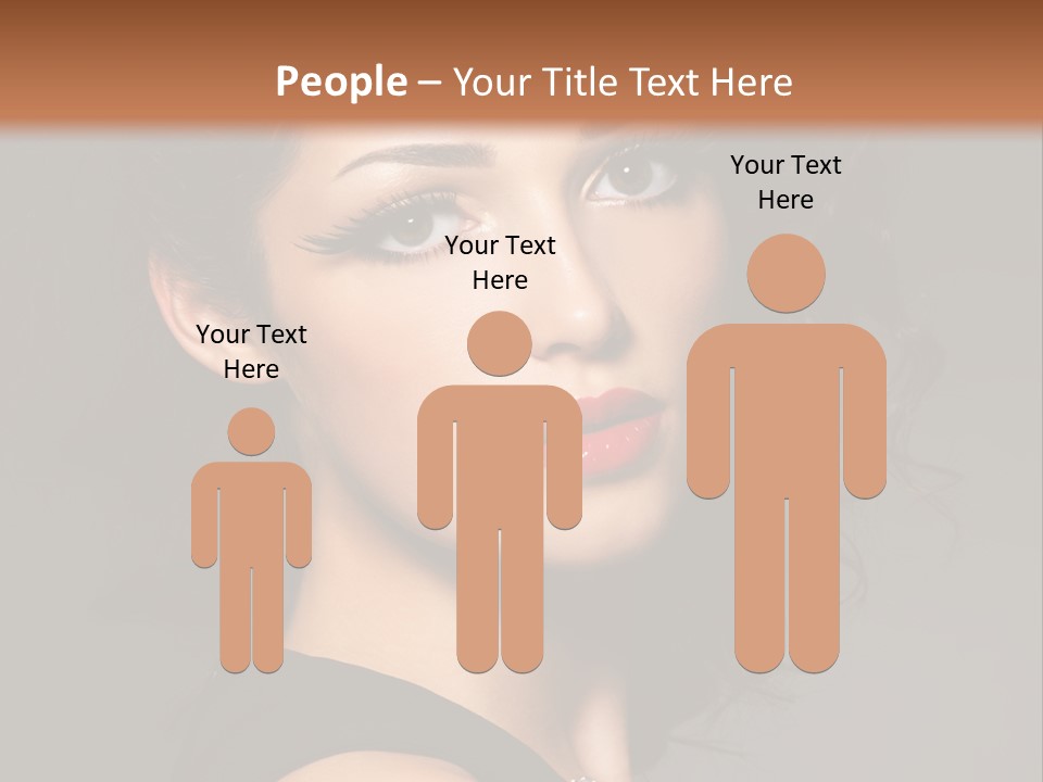 Woman Brunette False Eyelash PowerPoint Template