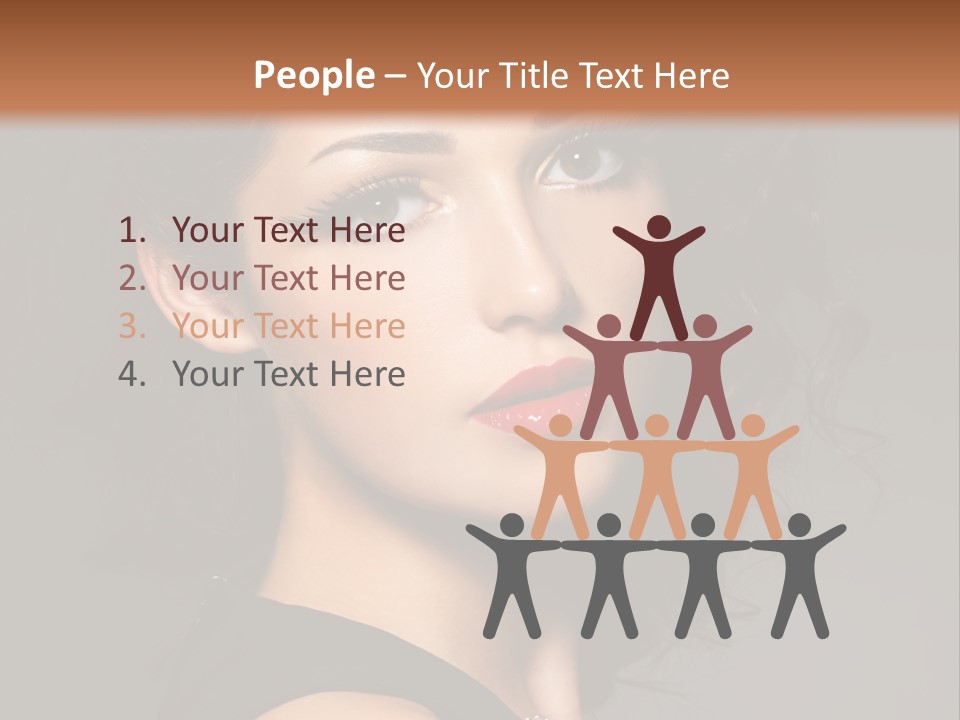 Woman Brunette False Eyelash PowerPoint Template