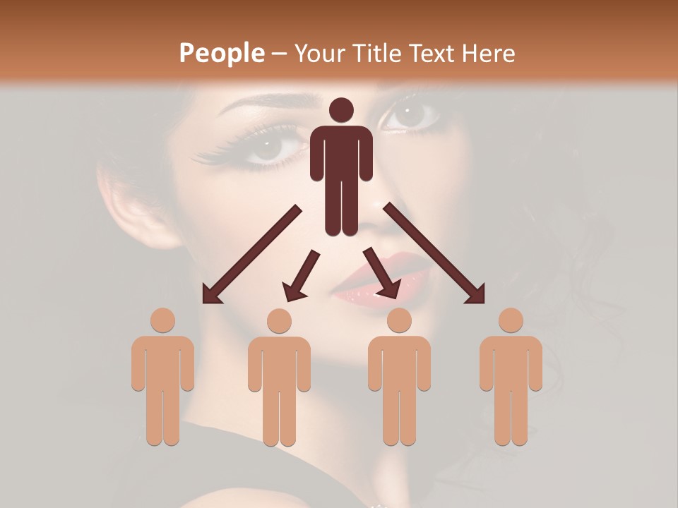 Woman Brunette False Eyelash PowerPoint Template