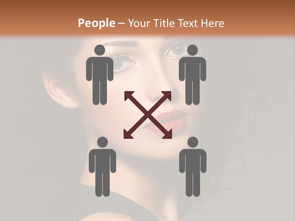 Woman Brunette False Eyelash PowerPoint Template