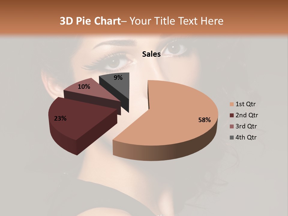 Woman Brunette False Eyelash PowerPoint Template