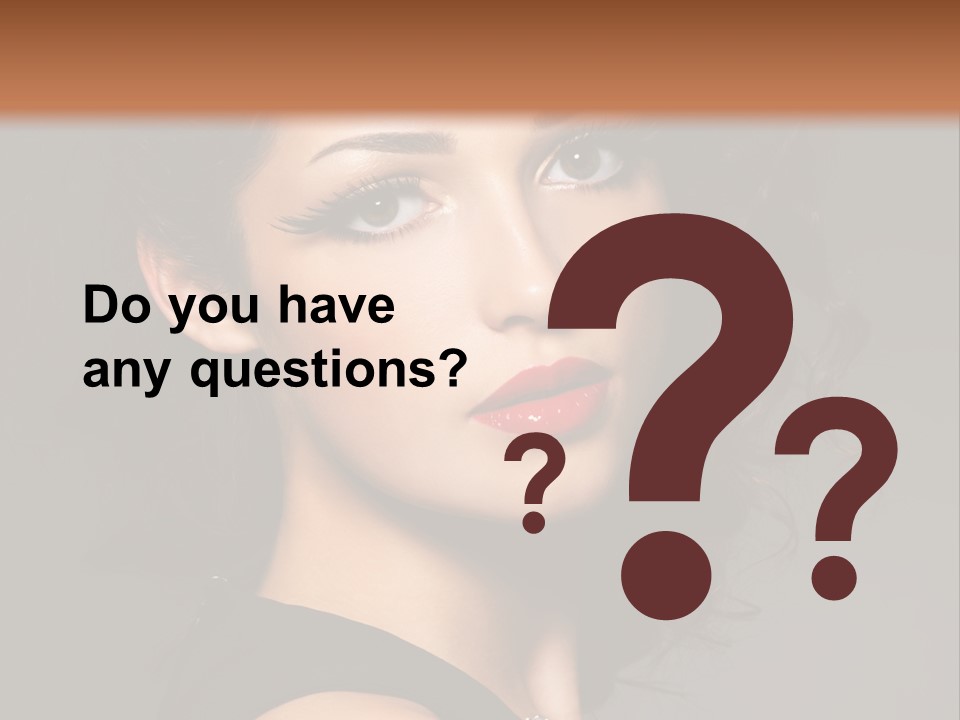 Woman Brunette False Eyelash PowerPoint Template