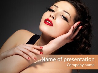 Red Nails Bright Portrait PowerPoint Template