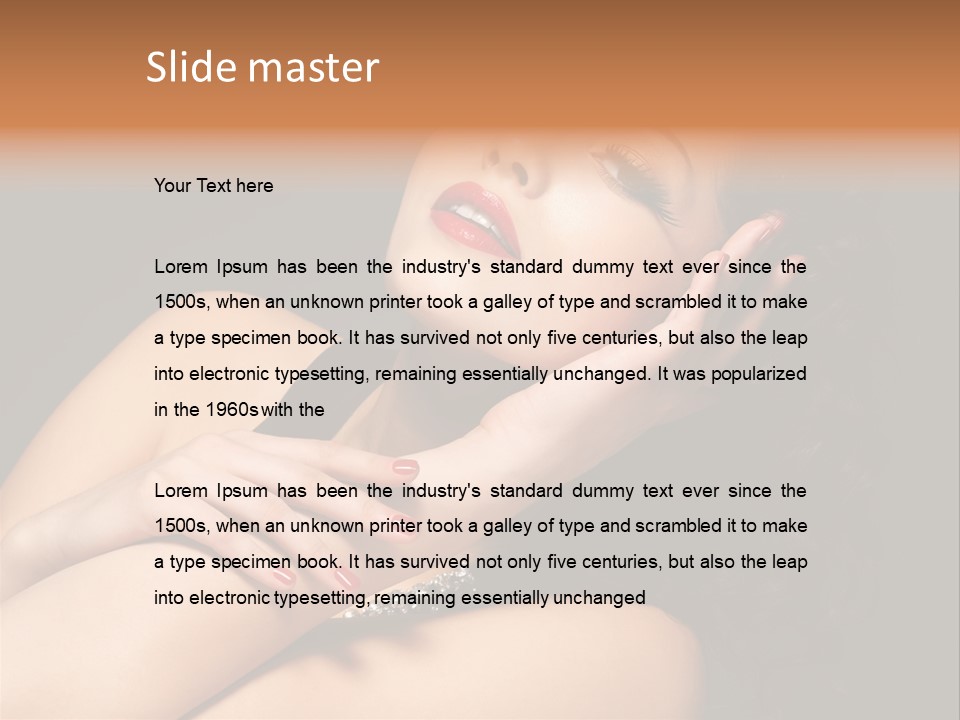 Red Nails Bright Portrait PowerPoint Template