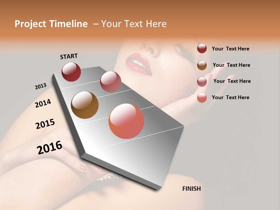 Red Nails Bright Portrait PowerPoint Template