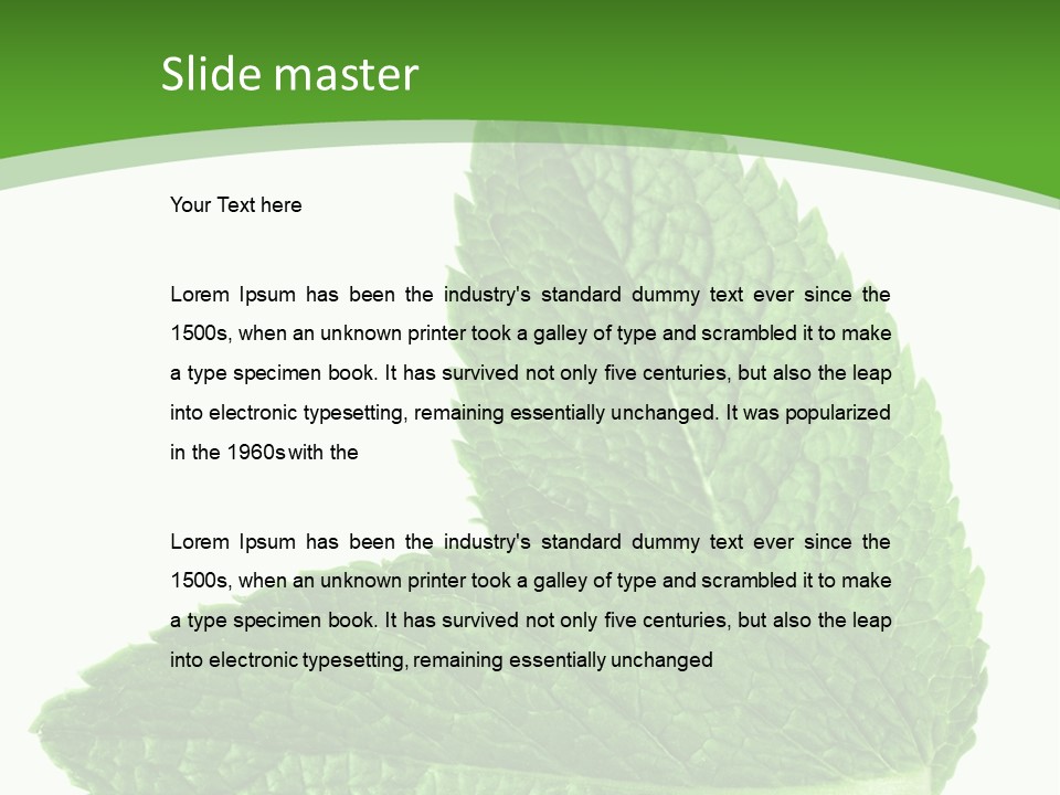 Green Mentha Food PowerPoint Template
