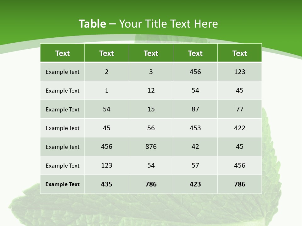 Green Mentha Food PowerPoint Template