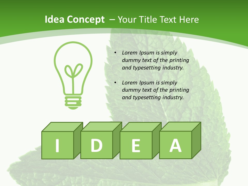 Green Mentha Food PowerPoint Template