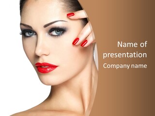 Face Model Eye Makeup PowerPoint Template