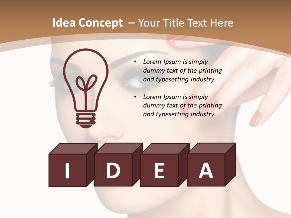 Face Model Eye Makeup PowerPoint Template