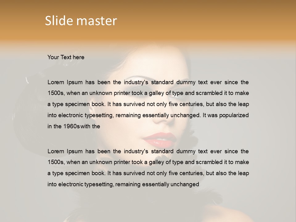 Hair Style Hairstyle Woman Plume PowerPoint Template