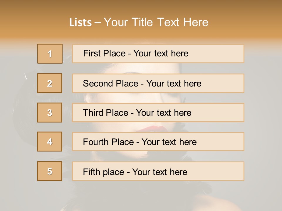 Hair Style Hairstyle Woman Plume PowerPoint Template