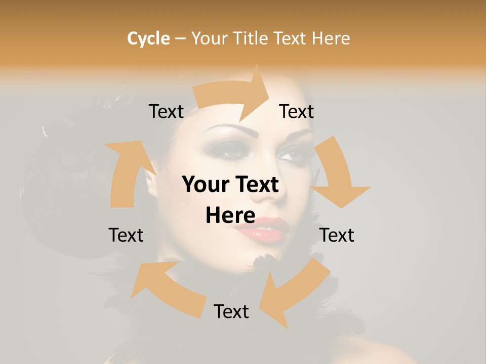 Hair Style Hairstyle Woman Plume PowerPoint Template