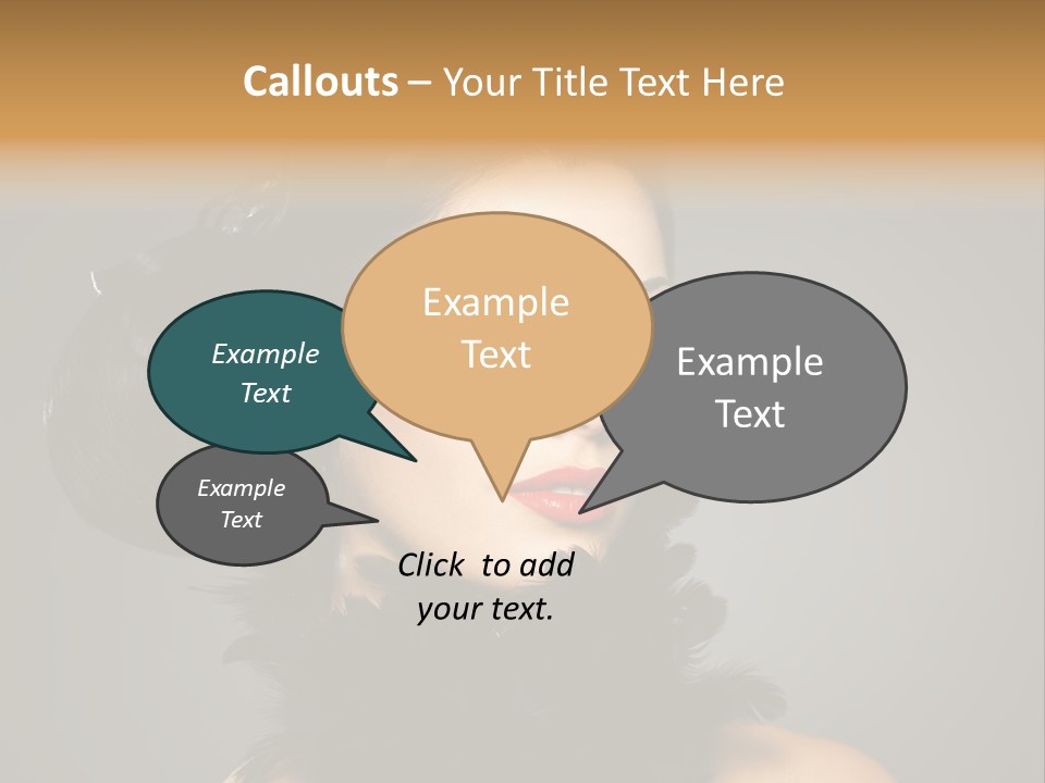 Hair Style Hairstyle Woman Plume PowerPoint Template