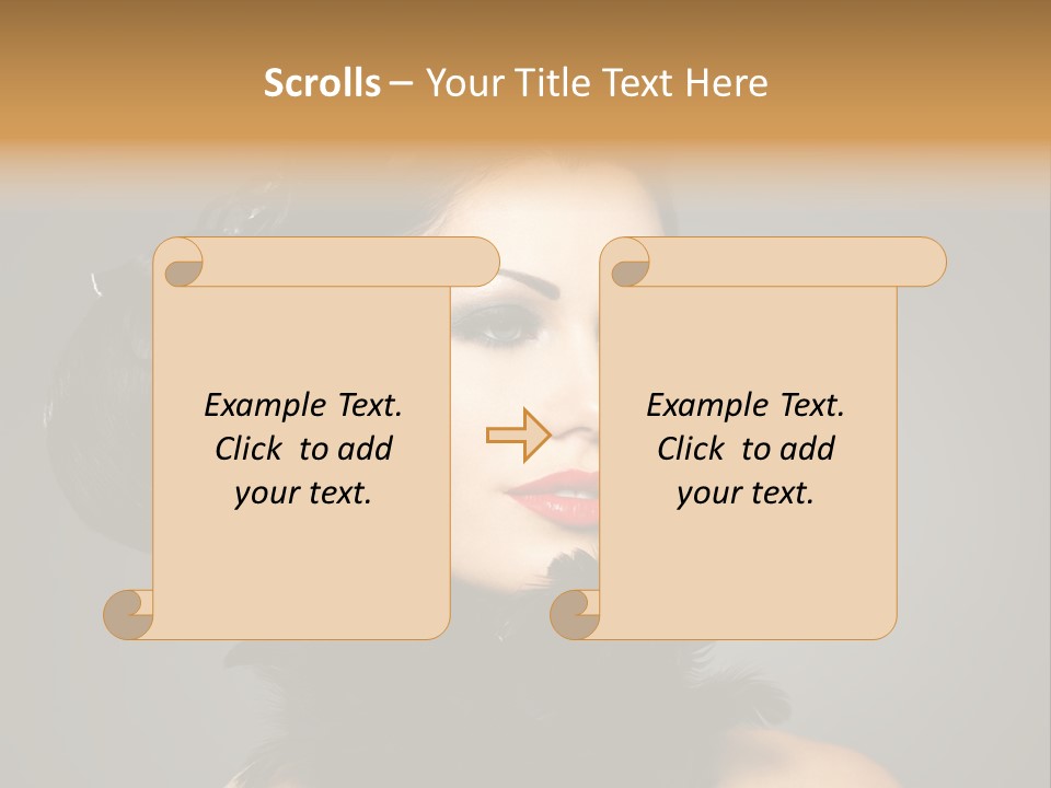 Hair Style Hairstyle Woman Plume PowerPoint Template