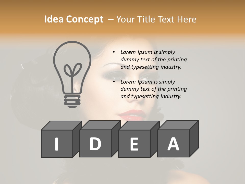 Hair Style Hairstyle Woman Plume PowerPoint Template