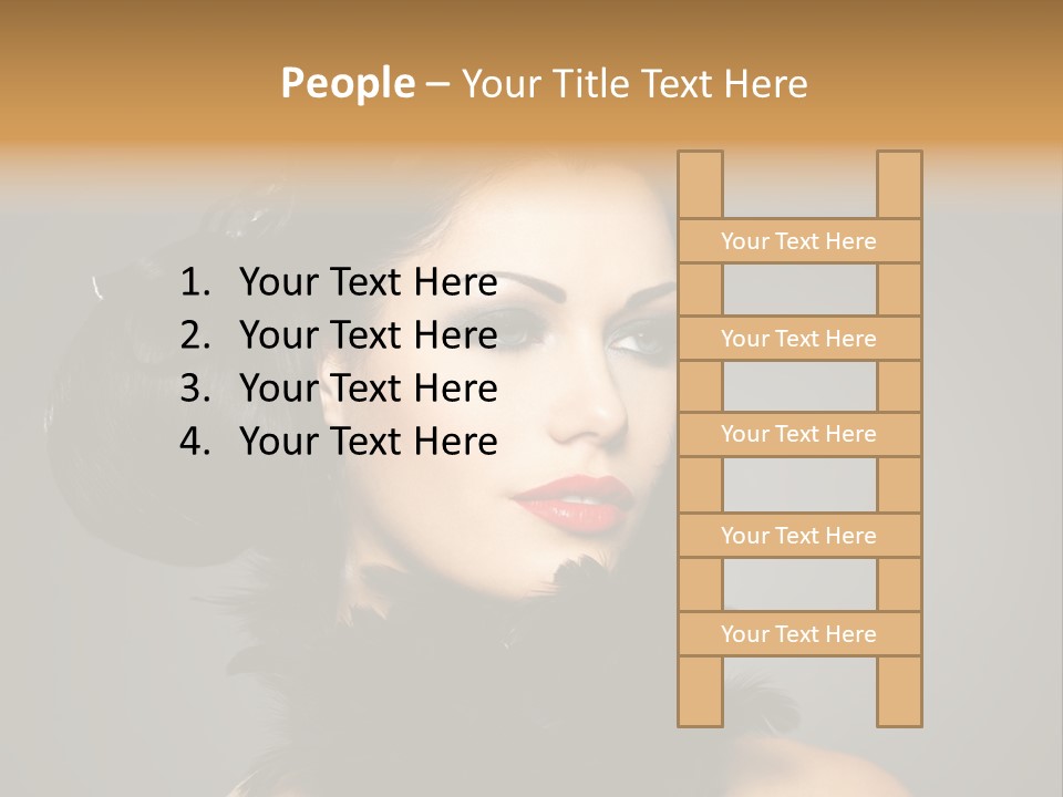 Hair Style Hairstyle Woman Plume PowerPoint Template