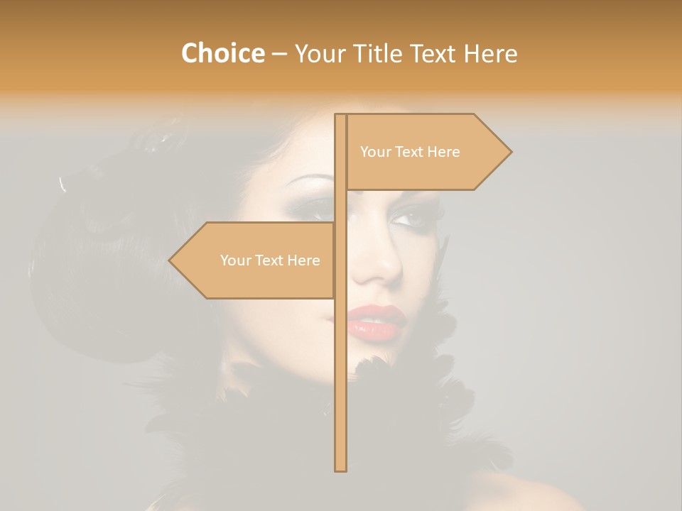 Hair Style Hairstyle Woman Plume PowerPoint Template