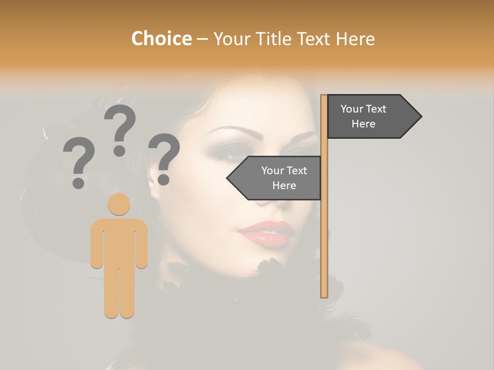 Hair Style Hairstyle Woman Plume PowerPoint Template