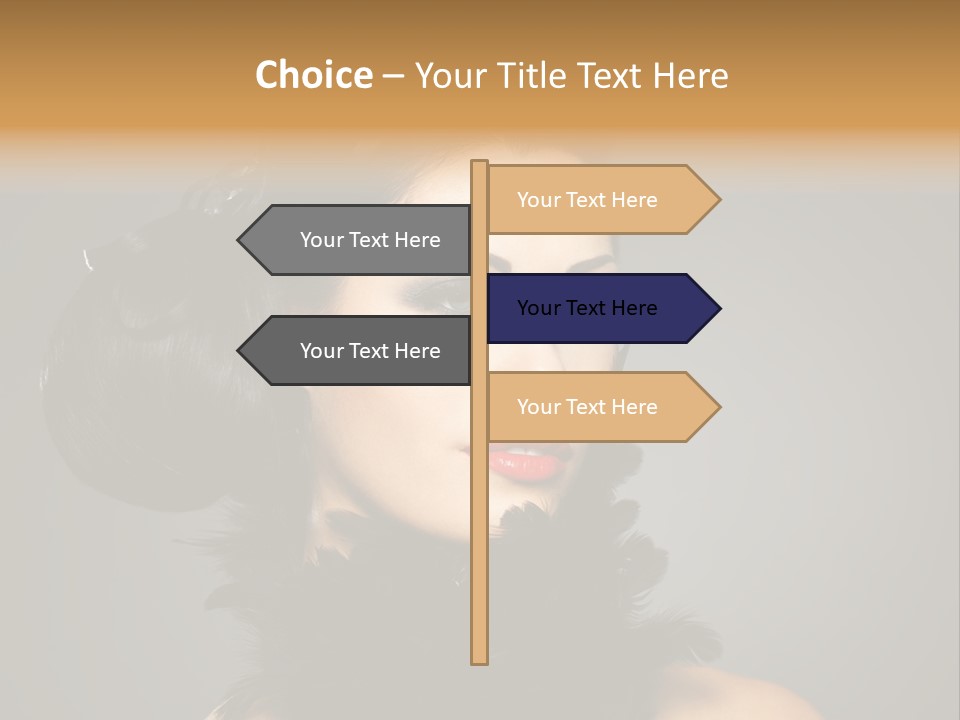 Hair Style Hairstyle Woman Plume PowerPoint Template