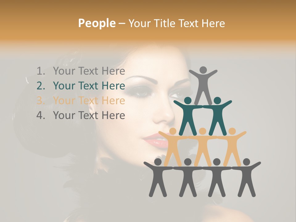 Hair Style Hairstyle Woman Plume PowerPoint Template