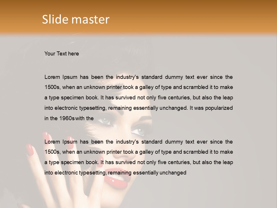 Brunette Black Hairs Plume PowerPoint Template