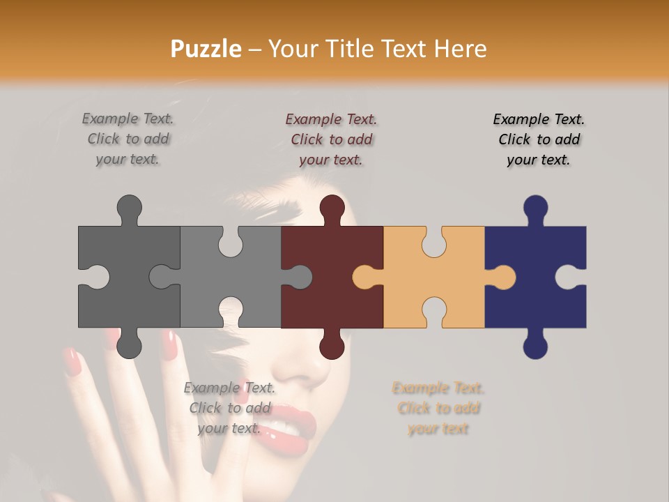 Brunette Black Hairs Plume PowerPoint Template