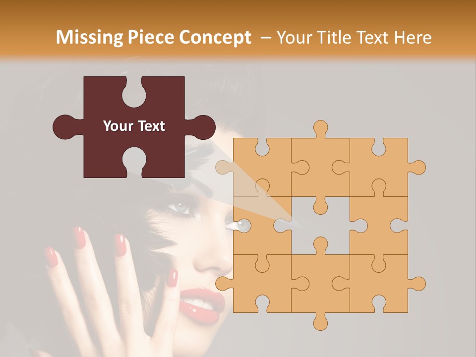 Brunette Black Hairs Plume PowerPoint Template