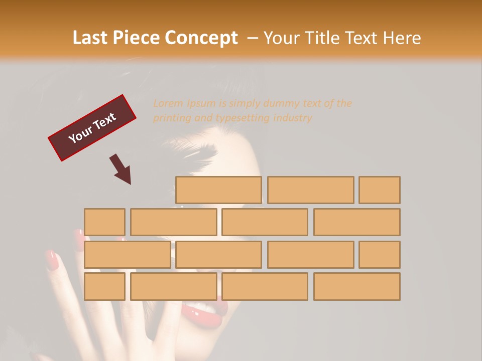 Brunette Black Hairs Plume PowerPoint Template