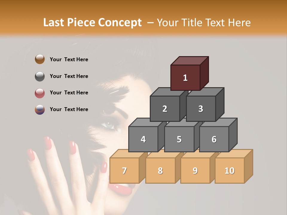 Brunette Black Hairs Plume PowerPoint Template