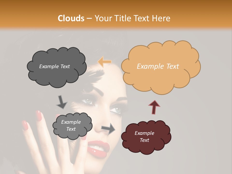 Brunette Black Hairs Plume PowerPoint Template