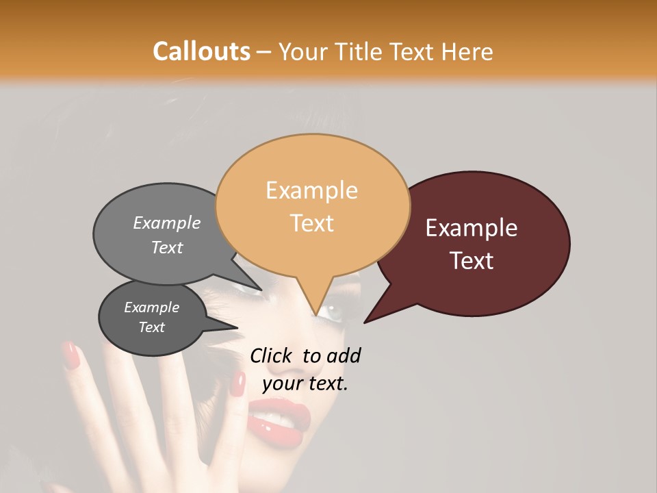 Brunette Black Hairs Plume PowerPoint Template