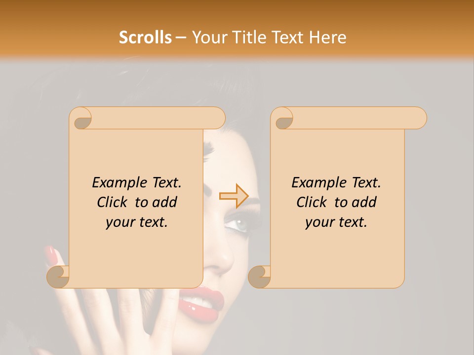 Brunette Black Hairs Plume PowerPoint Template
