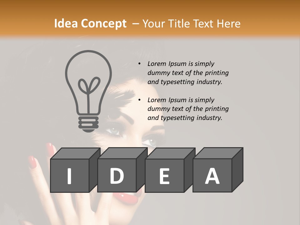 Brunette Black Hairs Plume PowerPoint Template