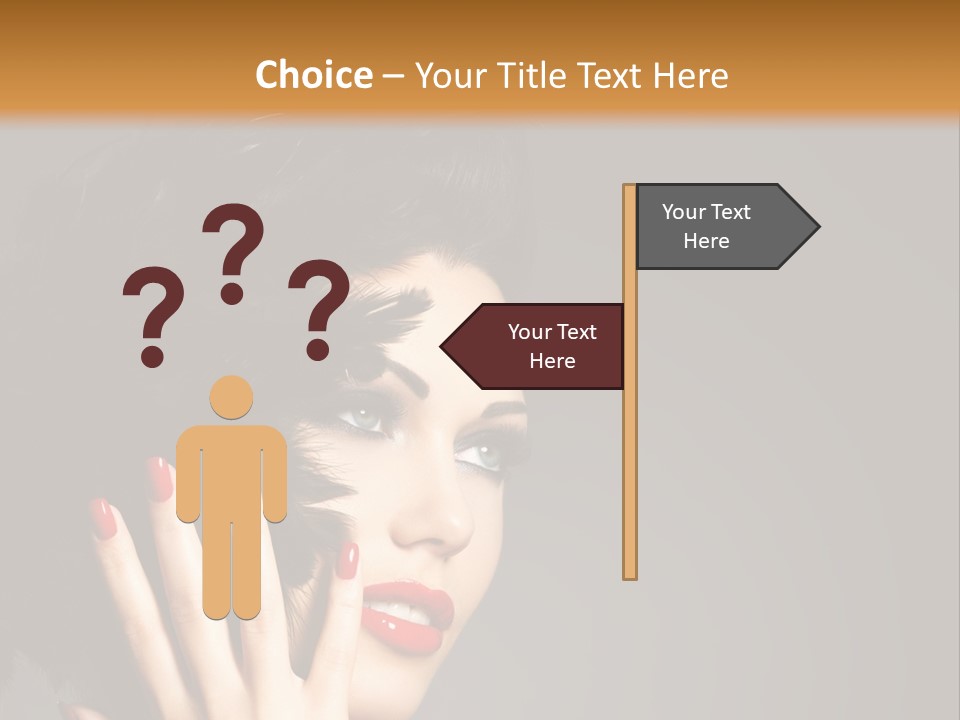 Brunette Black Hairs Plume PowerPoint Template