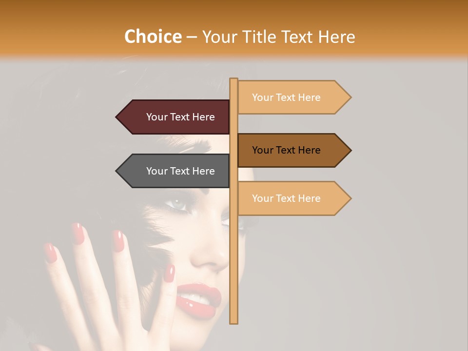 Brunette Black Hairs Plume PowerPoint Template