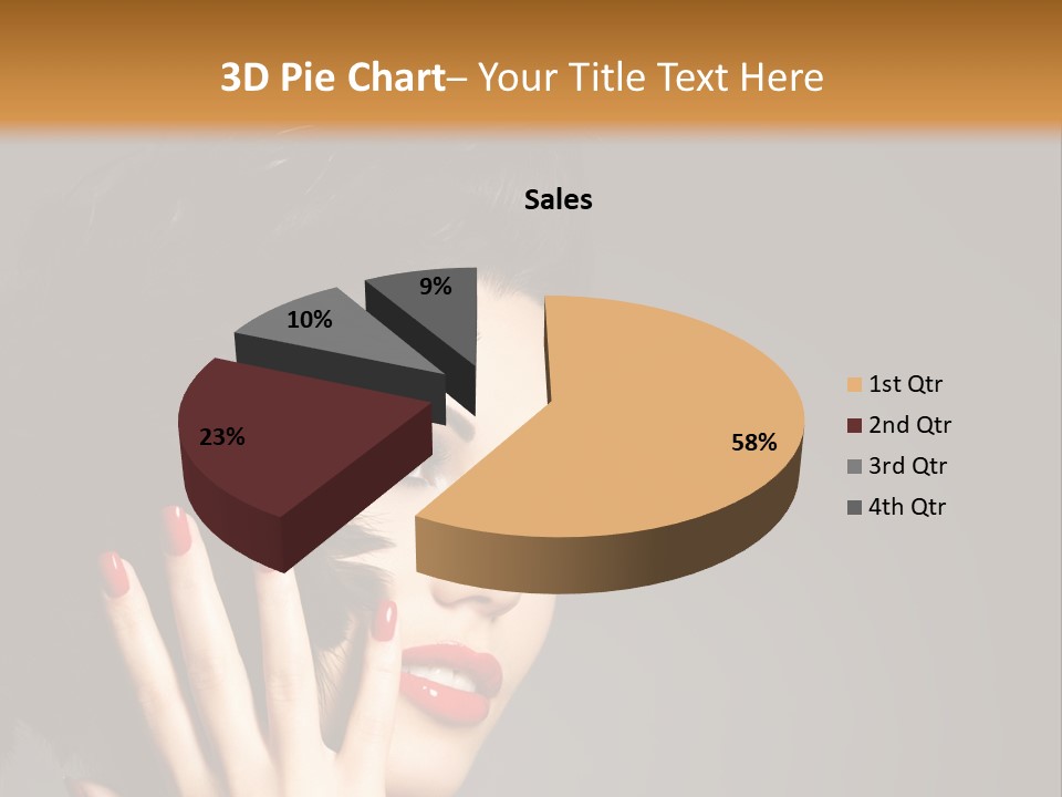 Brunette Black Hairs Plume PowerPoint Template